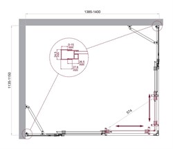 BELBAGNO Luce Душевой уголок прямоугольный размер 140x115 см профиль - хром / стекло - прозрачное, двери раздвижные, стекло 6 мм LUCE-AH-22-140/115-C-Cr - фото 261713