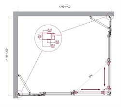 BELBAGNO Luce Душевой уголок прямоугольный размер 140x120 см профиль - хром / стекло - прозрачное, двери раздвижные, стекло 6 мм LUCE-AH-22-140/120-C-Cr - фото 261714