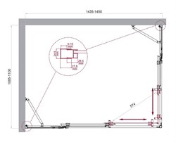 BELBAGNO Luce Душевой уголок прямоугольный размер 145x110 см профиль - хром / стекло - прозрачное, двери раздвижные, стекло 6 мм LUCE-AH-22-145/110-C-Cr - фото 261715