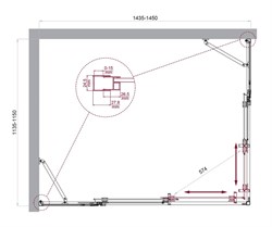 BELBAGNO Luce Душевой уголок прямоугольный размер 145x115 см профиль - хром / стекло - прозрачное, двери раздвижные, стекло 6 мм LUCE-AH-22-145/115-C-Cr - фото 261716