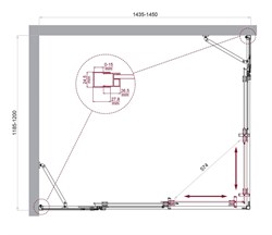 BELBAGNO Luce Душевой уголок прямоугольный размер 145x120 см профиль - хром / стекло - прозрачное, двери раздвижные, стекло 6 мм LUCE-AH-22-145/120-C-Cr - фото 261717