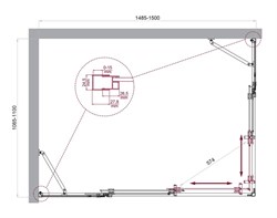 BELBAGNO Luce Душевой уголок прямоугольный размер 150x110 см профиль - хром / стекло - прозрачное, двери раздвижные, стекло 6 мм LUCE-AH-22-150/110-C-Cr - фото 261718