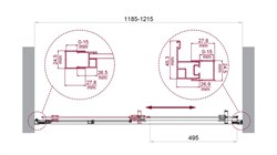 BELBAGNO Luce Душевая дверь в нишу ширина 120 см профиль - хром / стекло - матовое, двери раздвижные, стекло 6 мм LUCE-BF-1-120-P-Cr - фото 261723