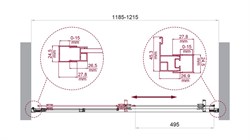 BELBAGNO Luce Душевая дверь в нишу ширина 120 см профиль - хром / стекло - матовое, двери раздвижные, стекло 6 мм - фото 261723