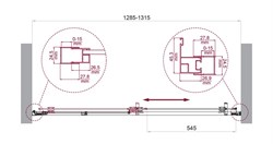 BELBAGNO Luce Душевая дверь в нишу ширина 130 см профиль - хром / стекло - прозрачное, двери раздвижные, стекло 6 мм LUCE-BF-1-130-C-Cr - фото 261724