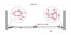 BELBAGNO Luce Душевая дверь в нишу ширина 140 см профиль - хром / стекло - прозрачное, двери раздвижные, стекло 6 мм LUCE-BF-1-140-C-Cr - фото 261725
