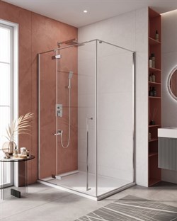 CEZARES Liner Душевой уголок прямоугольный размер 120x90 см, профиль - хром / стекло - прозрачное, двери распашные LINER-AH-1-120/90-C-Cr-L - фото 269646