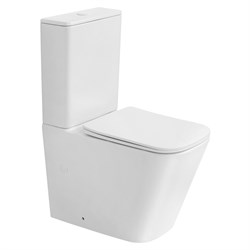 ABBER Rechteck Унитаз AC1210TMW компакт белый матовый, безободковый, смыв торнадо AC1210TMW - фото 273663