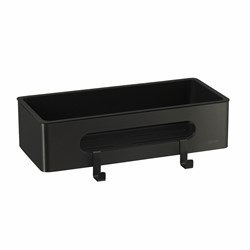 LEMARK Shelf Line Полка для душа прямая из нержавеющей стали с крючками, черный 9772044 - фото 282769