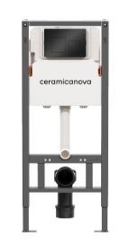 CERAMICA NOVA Balance/Square Система инсталляции для унитазов с кнопкой смыва Square, цвет черный матовый, с креплениями CN121002MB - фото 285206