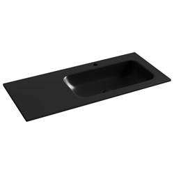 CERAMICA NOVA Grace Раковина накладная прямоугольная , с отверстием под смеситель 1010*457*137 мм, чаша справа, цвет черный матовый CN7015MB - фото 285540