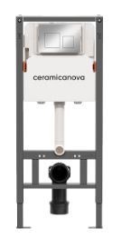 CERAMICA NOVA Balance/Square Система инсталляции для унитазов с кнопкой смыва Square, цвет  хром, с креплениями CN121002CH - фото 285622