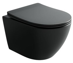 CERAMICA NOVA Uno Подвесной унитаз Uno смыв торнадо 490x360x360, черный матовый CN11001TMB - фото 287966
