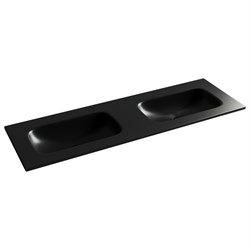 CERAMICA NOVA Grace Раковина накладная мебельная прямоугольная 1410x457x137 с двумя чашами без отверстий под смеситель цвет черный матовый CN7022MBwx - фото 290327