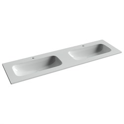 CERAMICA NOVA Grace Раковина накладная мебельная прямоугольная 1610x457x137 с двумя чашами и отверстиями под смеситель цвет белый CN7023 - фото 290331