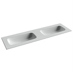 CERAMICA NOVA Grace Раковина накладная мебельная прямоугольная 1610x457x137 с двумя чашами без отверстий под смеситель цвет белый CN7023wx - фото 290335