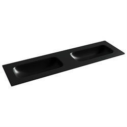 CERAMICA NOVA Grace Раковина накладная мебельная прямоугольная 1610x457x137 с двумя чашами без отверстий под смеситель цвет черный матовый CN7023MBwx - фото 290343