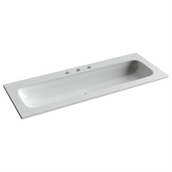 CERAMICA NOVA Grace Раковина накладная мебельная прямоугольная 1210x457x137 с тремя отверстиями под смеситель цвет белый CN7024 - фото 290347