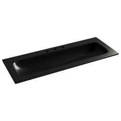 CERAMICA NOVA Grace Раковина накладная мебельная прямоугольная 1210x457x137 с тремя отверстиями под смеситель цвет черный матовый CN7024MB - фото 290351
