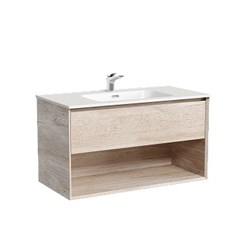 SANCOS Marmi 1.0 Тумба подвесная 890х445х520 c одним ящиком оснащенным доводчиками скрытого монтажа и открытой нишей, дуб галифакс натуральный, арт. MR1.090EG MR1.090EG - фото 296567