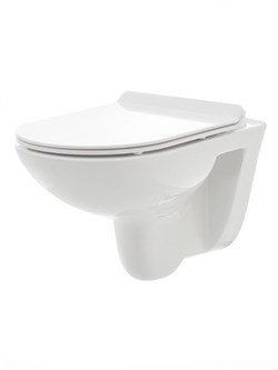 AQUAme Унитаз подвесной с сиденьем SoftClose, технология смыва Rimless. 530x355x360, белый AQM2008 - фото 304878