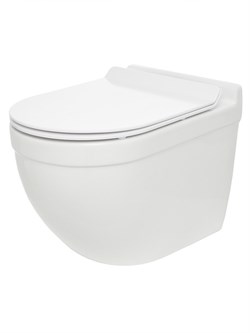 AQUAme Унитаз подвесной сиденье SoftClose, технология смыва QUIET, скрытый крепеж. 520х360х410, белый AQM2010 - фото 304904