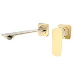 AQUAme Monza Смеситель для раковины настенный на 2 отв., внутр монтаж в компл., Brushed gold AQM6315BG - фото 305610