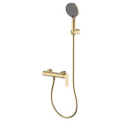AQUAme Monza Смеситель для душа однорычажный, с душевым набором, 3 режима, Brushed gold AQM6313BG - фото 305637