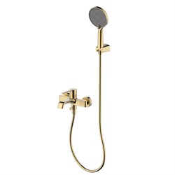 AQUAme Asti Смеситель для ванны однорычажный, с душевым набором, 3 режима, Brushed gold AQM6412BG - фото 305649