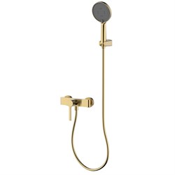 AQUAme Asti Смеситель для душа однорычажный, с душевым набором, 3 режима, Brushed gold AQM6413BG - фото 305661