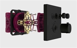AQUAme Встраиваемый термостат с регулировкой напора на 2 потр., черный матовый AQM8801MB - фото 305699