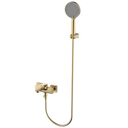 AQUAme Imola Смеситель для ванны, с душевым набором, ?120 мм, 3 режима, Brushed gold AQM6712BG - фото 305726