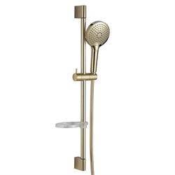 AQUAme Душевой гарнитур H=790мм, ?120 мм, 3 режима, мыльница, шланг 1500мм, Brushed gold AQM8101BG - фото 306247