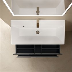 AQUAme "S3" тумба под умывальник подвесная 100 см., цвет антрацит. AQM900310GM - фото 306467