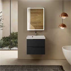 AQUAme "S3" тумба под умывальник подвесная 60 см., цвет антрацит. AQM900360GM - фото 306475