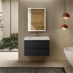 AQUAme "S3" тумба под умывальник подвесная 80 см., цвет антрацит. AQM900380GM - фото 306483
