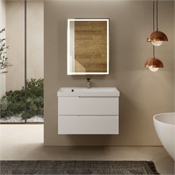 AQUAme "S3" тумба под умывальник подвесная 80 см., цвет белый глянец. AQM900380WH - фото 306487