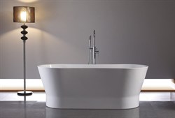 BELBAGNO BB406 Ванна акриловая отельностоящая овальная в комплекте со сливом-переливом цвета хром BB406 - фото 44357