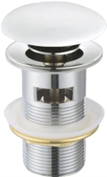 CEZARES Донный клапан с системой Клик-клак, с переливом, белая керамическая крышка - фото 44756
