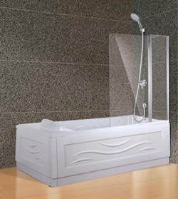 ESBANO Шторка для ванны, 120х140 см, профиль-хром, стекло 5мм easy clean, монтаж на обе стороны - фото 55263
