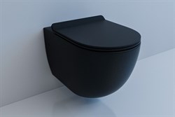 ESBANO GARCIA Унитаз подвесной, 550х370х370, сиденье ультратонкое, быстросьемное с микролифтом, цвет: черный матовый - фото 55350