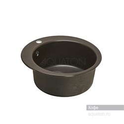AQUATON Иверия Мойка для кухни круглая, литьевой мрамор, ширина 48 см - фото 56015