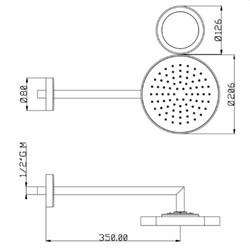 SF127DXX AquaElite верхний душ o 200 мм со светодиодным светильником o 120 мм SF127DXX - фото 9948