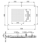 SF021AXX AquaElite верхний душ с 3-мя режимами 550x400 мм SF021AXX