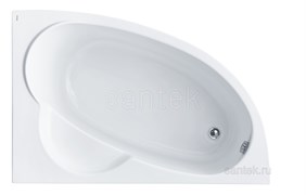 SANTEK Sri Lanka R 150х100 Ванна акриловая асимметричная, правая