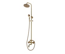 Bronze de Luxe Royal Комплект для ванной и душа двухручковый резной (20см) излив, лейка "Круг" (10121PR)
