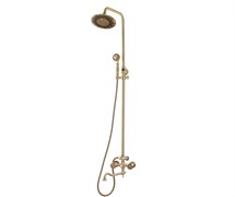 Bronze de Luxe Royal  Комплект для ванной и душа двухручковый длинный  (25см) излив, лейка "Цветок" (10121DF/1)