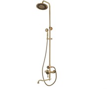 Bronze de Luxe Windsor  Комплект для ванной и душа двухручковый длинный  (25см) излив, лейка "Двойной цветок" (10120DDF)