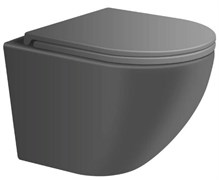 SINTESI Унитаз подвесной безободковый  EVI серый матовый с крышкой-сиденьем дюропласт, микролифт