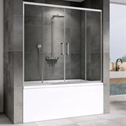 ABBER Шторка на ванну  Schwarzer Diamant AG57150, размер 150 см, двери раздвижные, стекло 6 мм